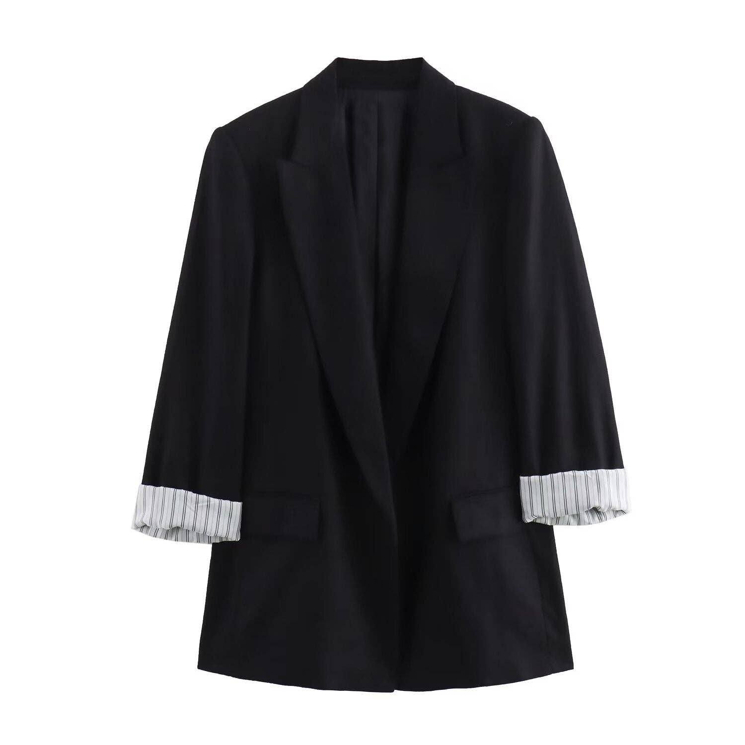 alberalkirk - Vente Blazer – femme - Blazer à manches retroussées en mélange de lin pour femme N5A4134