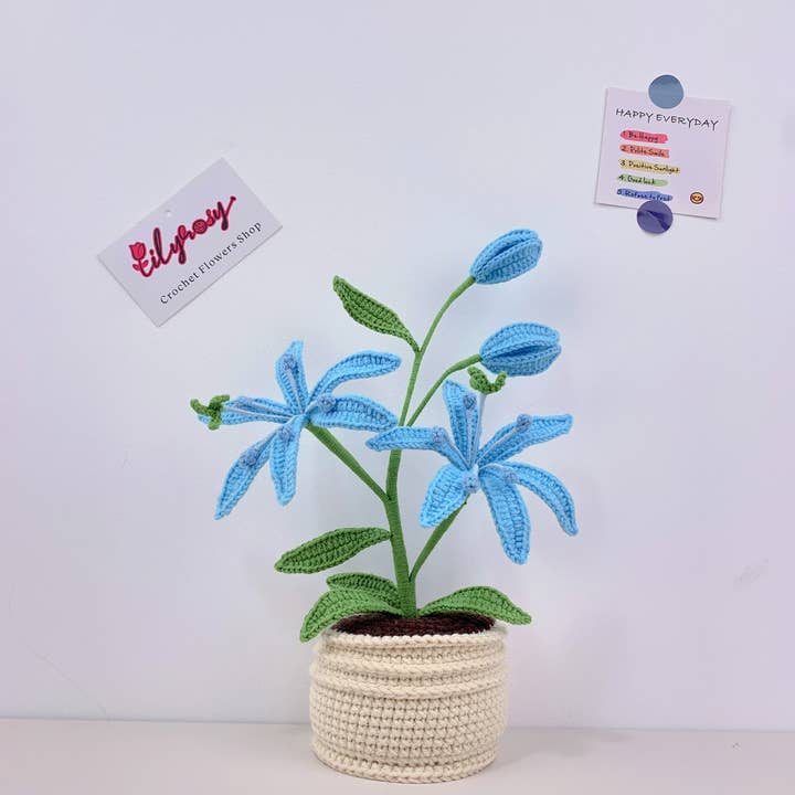 Lilyrosy(Duty free) - Wholesale Kunstbloemen - Lilyrosy Gehaakte Bloempotten, Handgemaakte decoratie3