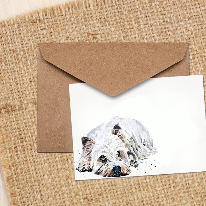 Cartões West Highland Terrier Greening/Note por atacado de edswatercolours