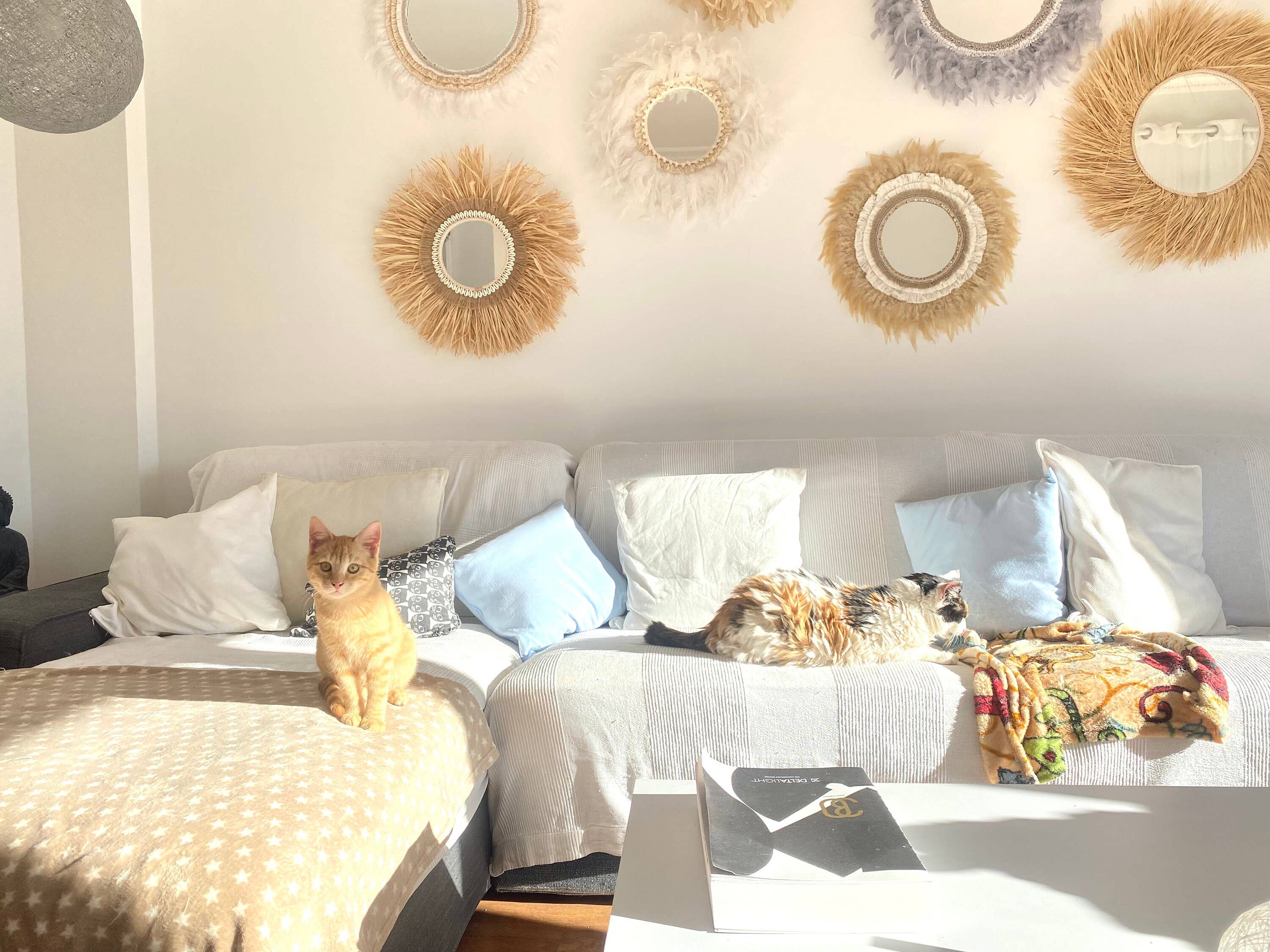 Geometrik Design - Wholesale Wall Stone - Natural Raffia Decorative Mirror9