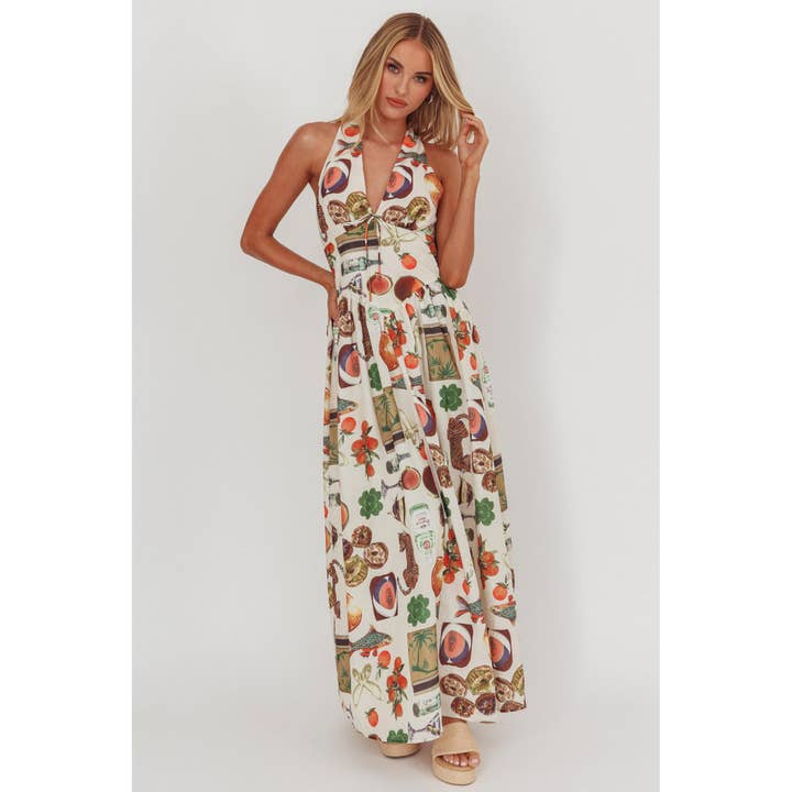 BEIGE A NIGHT OUT IN ITALY MAXI DRESS / ST5286J01 for wholesale on Faire