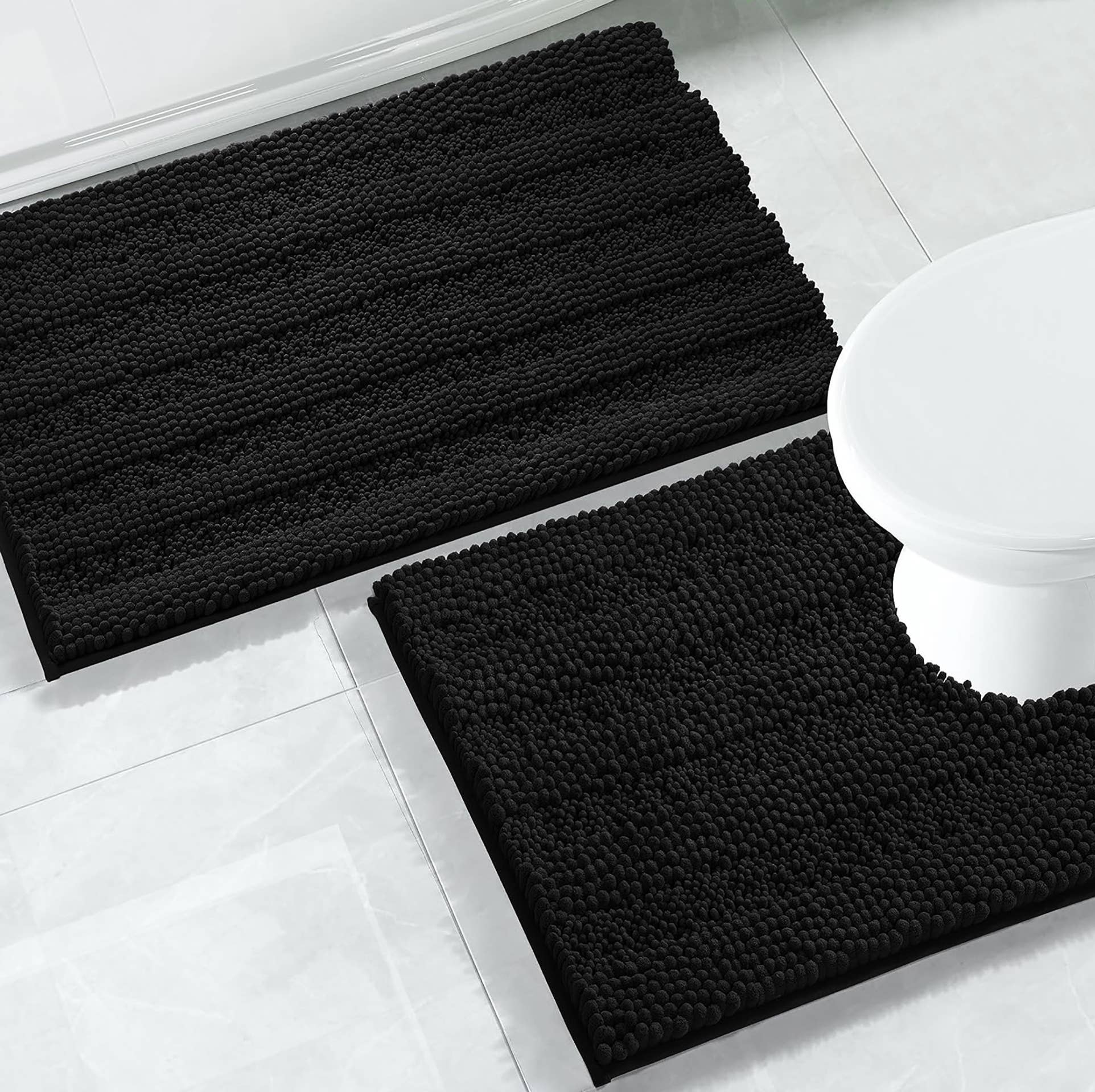home mart goods - Wholesale Bath Mat Set - 2 Piece Soft Cozy Plush Chenille Bath Mat & Contour Bath Rug0
