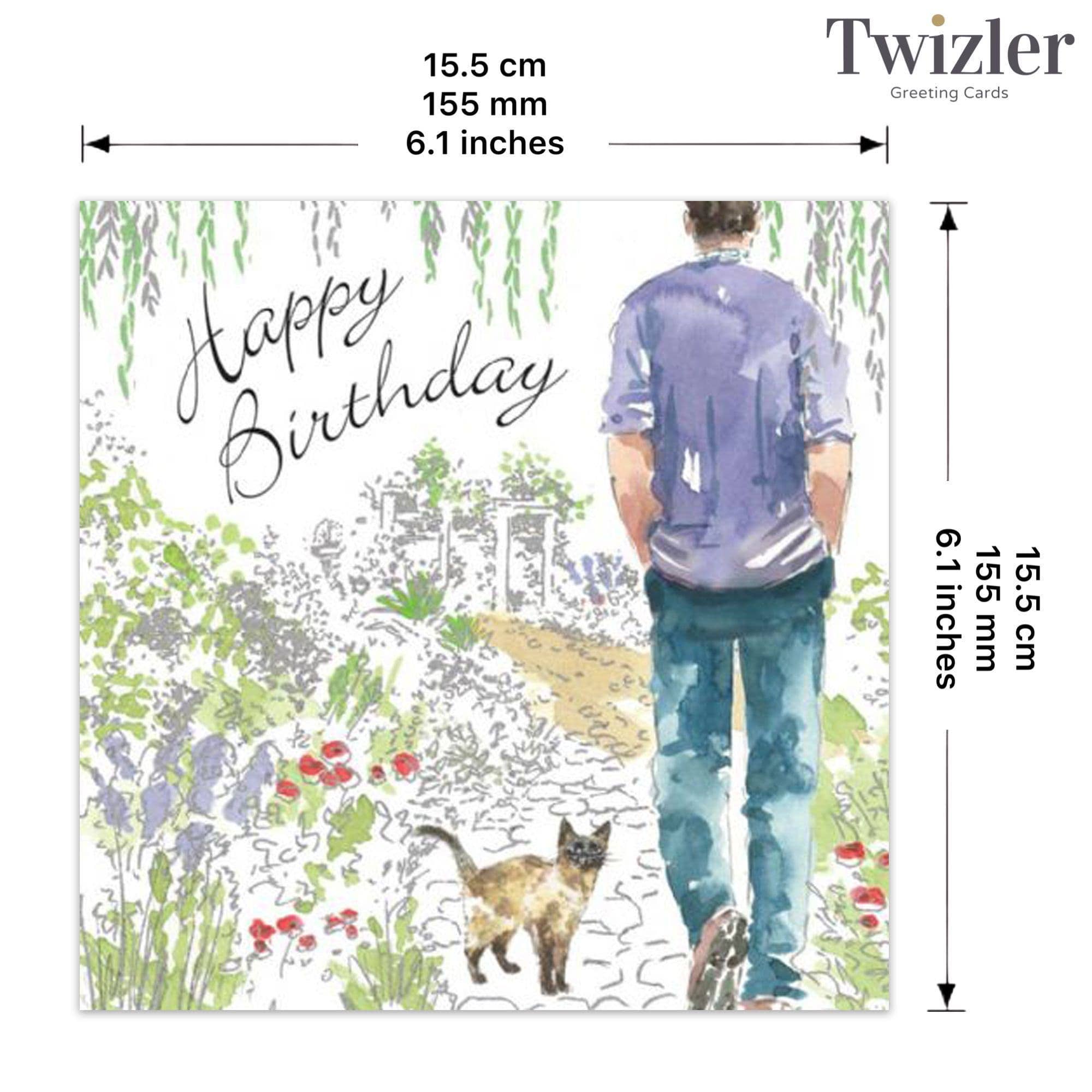 Twizler Ltd – postal de parabéns por atacado – Gato - cartão de aniversário masculino2