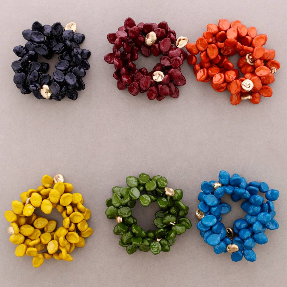 Sonata - Wholesale Snap Jewelry - 4-Strand Bracelet with Metal Resin Beads6