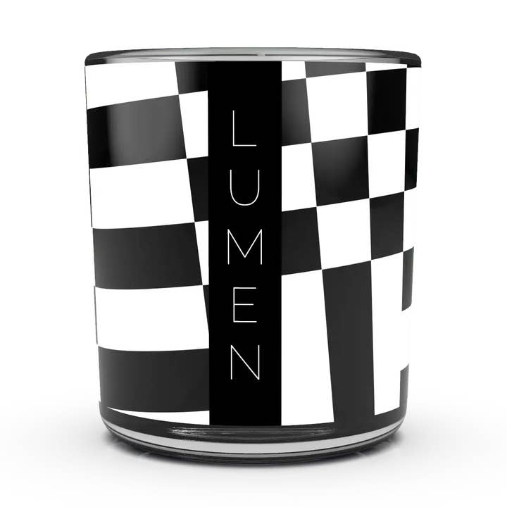 Scented candle Cotton Flower, Clean linen black checkered for wholesale by LUMEN