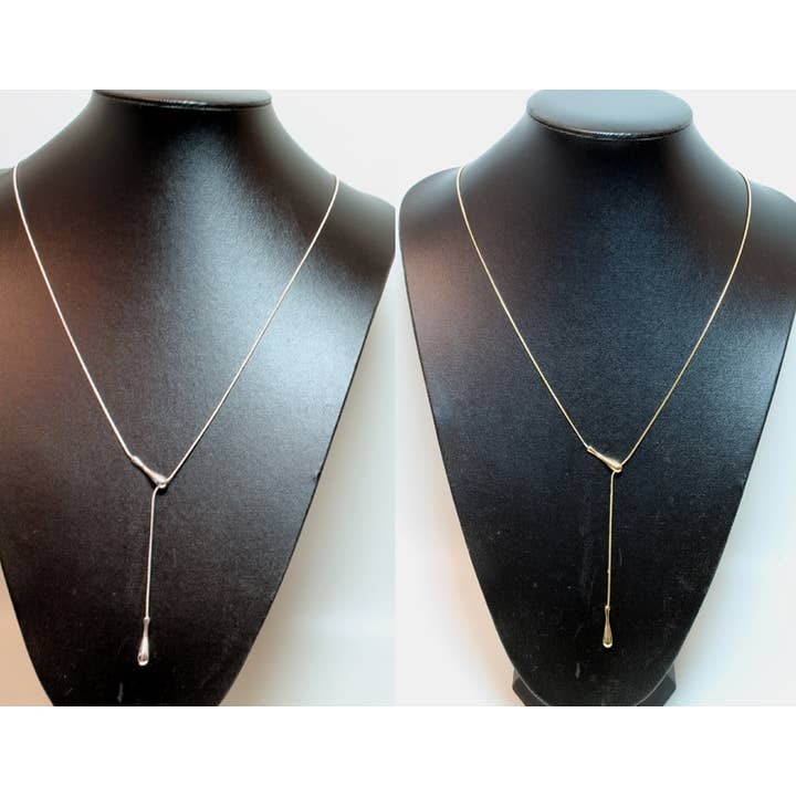 Collar de cadena tipo serpiente con deslizador y gotas metálicas para venta al por mayor de Western Counties Wholesale