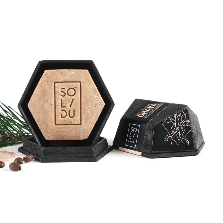 Shampooing solide naturel GHAYA pour cheveux normaux et gras pour la vente par SOLIDU