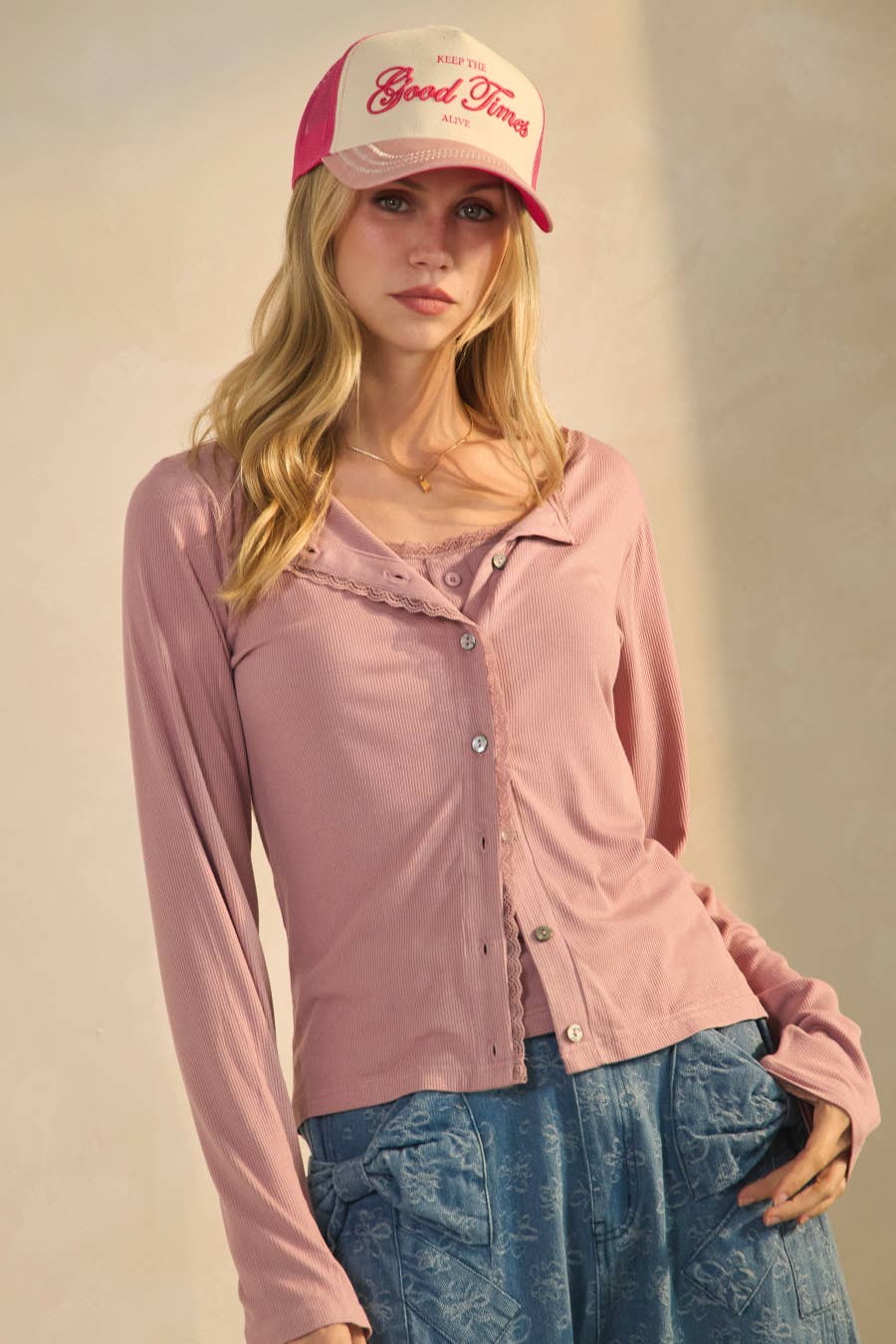 Combo rose Casquette de camionneur bicolore en vente sur Faire1