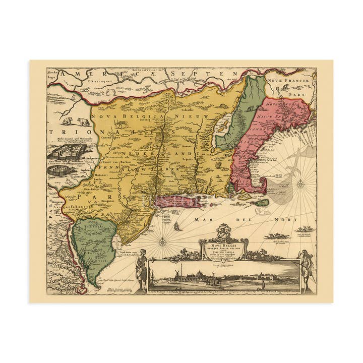 Historic Prints - Wholesale Map - 1690 Eastern United States Map - Vintage Wall Map of New England - New Netherland History Map - Old Map of New Amsterdam New York City Wall Art Poster8