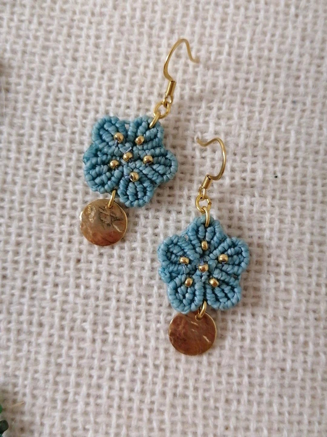 Wawilak - Vente Boucles d'oreilles pendantes - Lot BO-2 Boucles d'Oreilles Doré & Bleu4