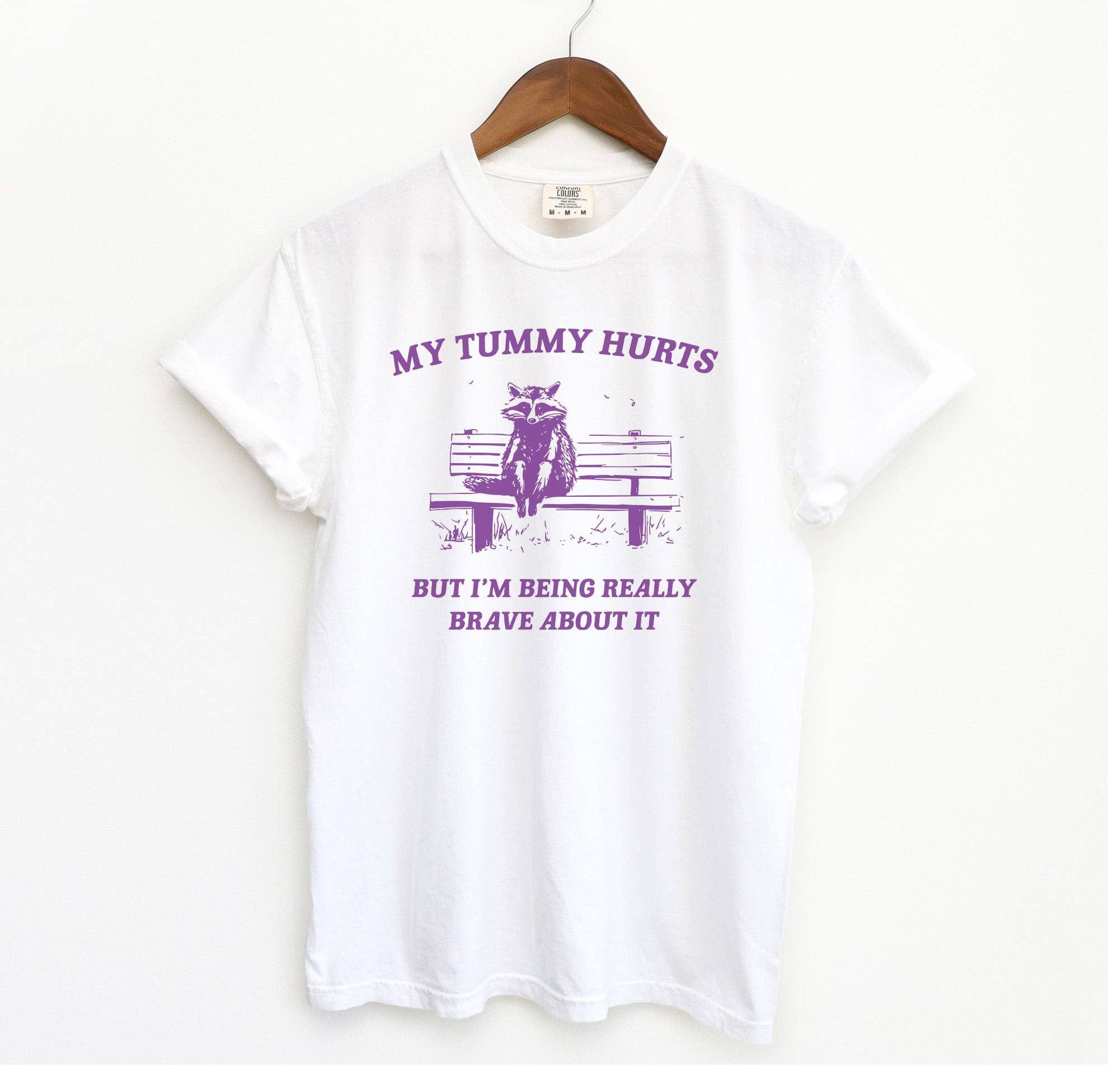 Blue Giraffe Inc - Wholesale Screen Printed T-Shirt - Women's - My Tummy Hurts T-Shirt1