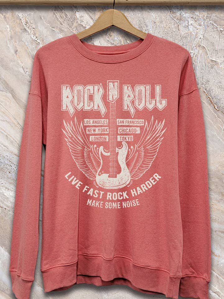 SPT-SS-212_Rock n Roll - Sweatshirt voor wholesale door SP Tops, Inc.
