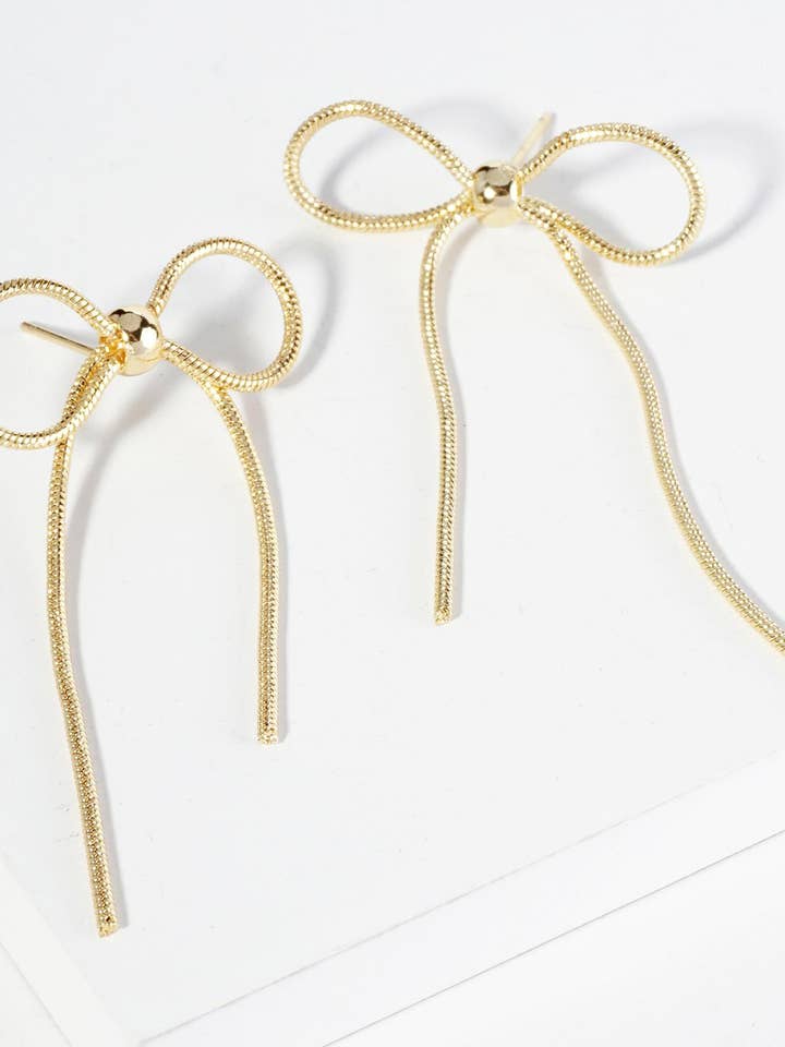 RIBBON BOW METAL EARRING EE-6096 for wholesale by anbfashion