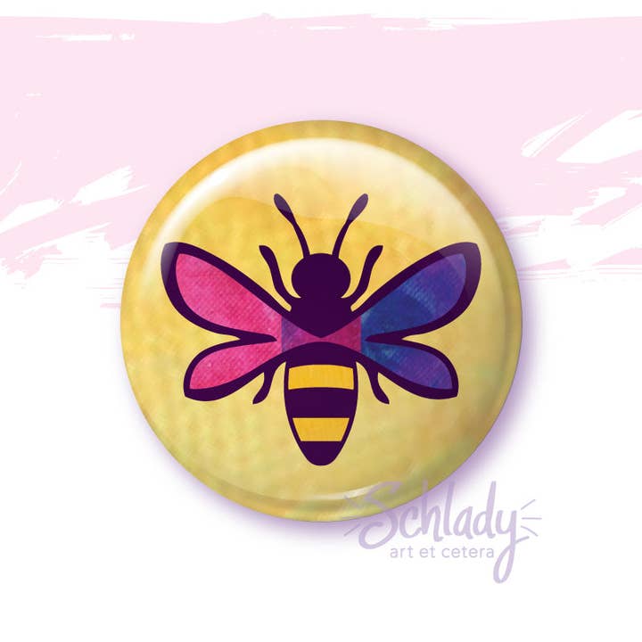 Schlady - Wholesale Lapel Pin/Button - Bee - Bi Pride Button Pin