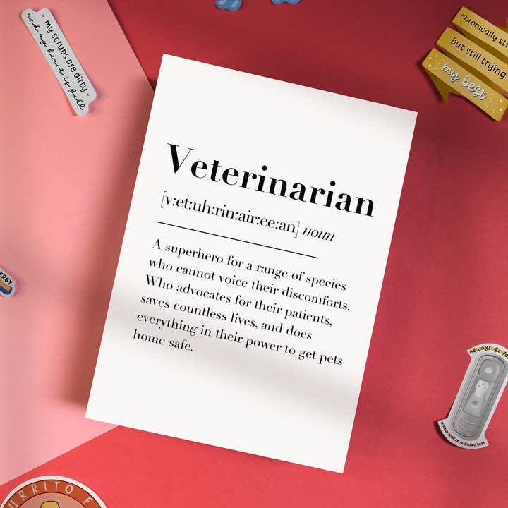 Veterinarian Definition Print | Veterinary Prints for wholesale by Coffee and a Catfish