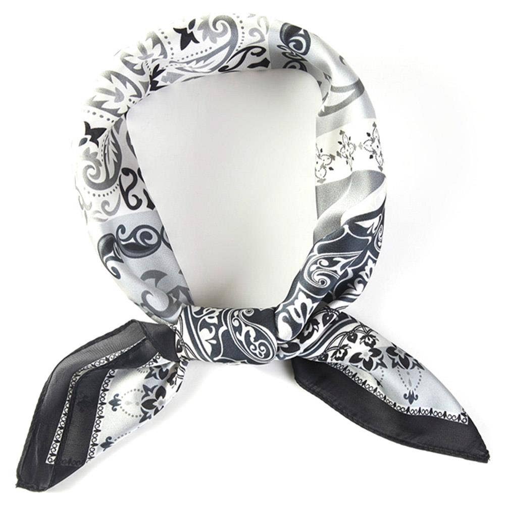 anbfashion - Vente Écharpe – femme - FOULARD CARRÉ À COL EN BANDANA ORIENTAL ARABESQUE PAISLEY4