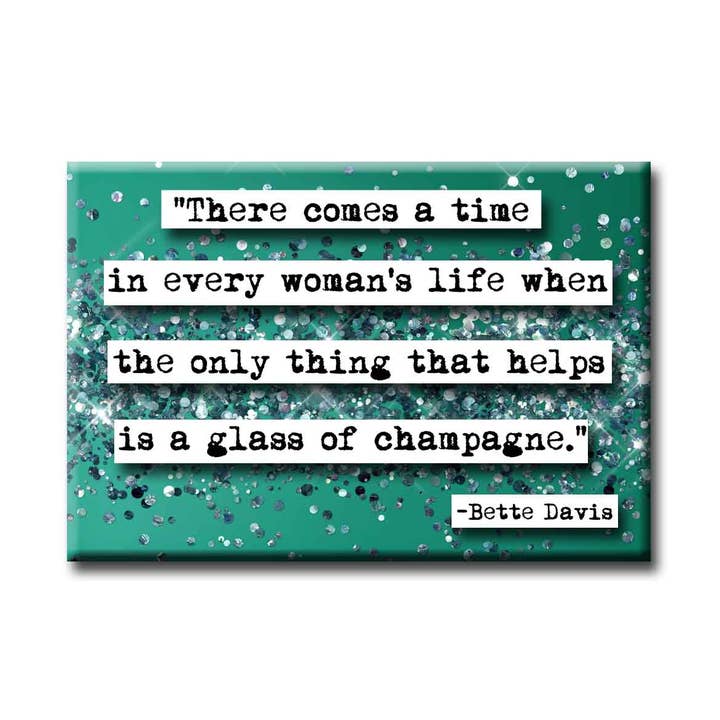 ChicalooKate - Wholesale Magnet - Bette Davis Glass of Champagne Magnet0