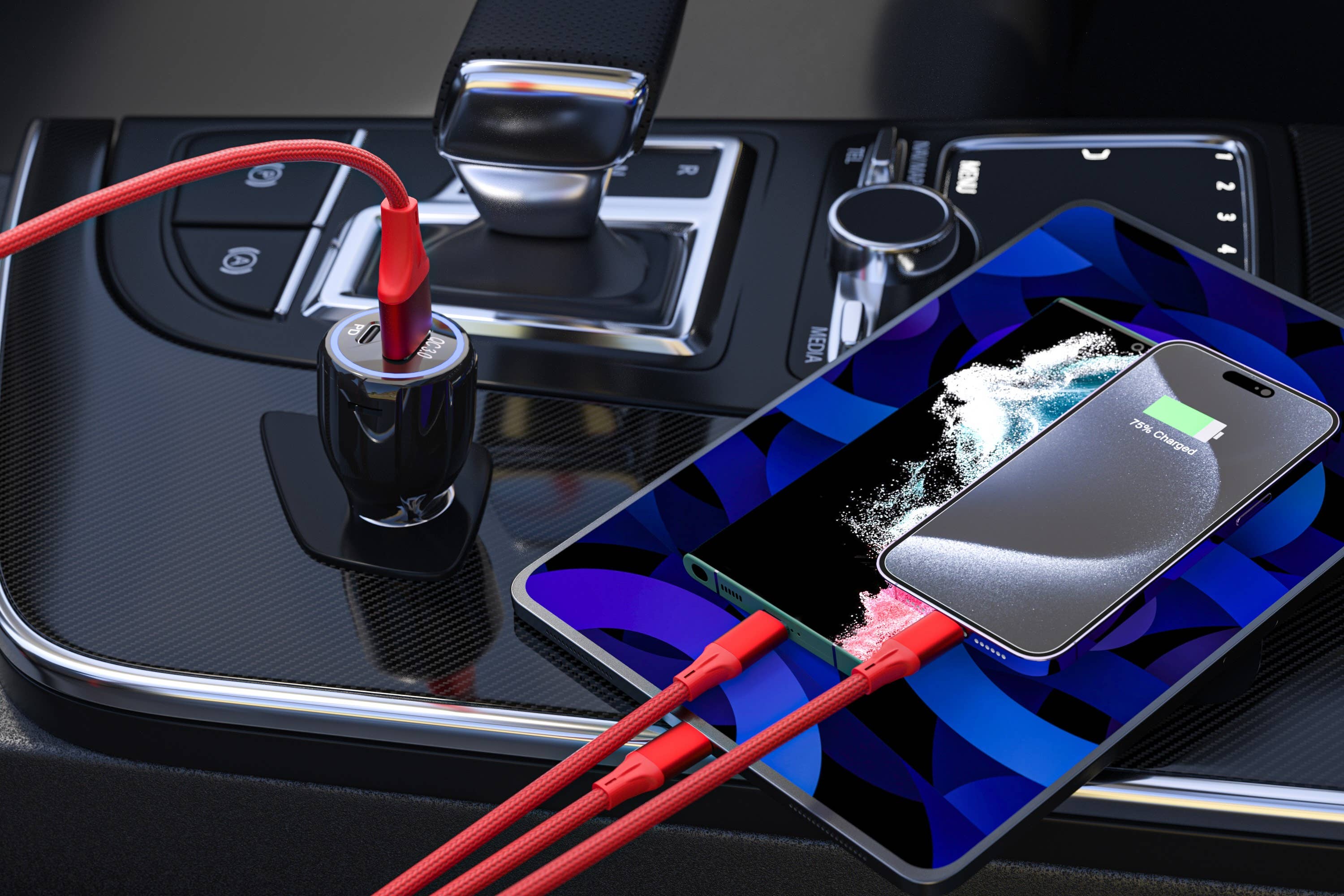 LAX Gadgets - Wholesale Charging Cable - 3-in-1 Cable For IPhone/Ipad & Android Devices - Retail Pack10