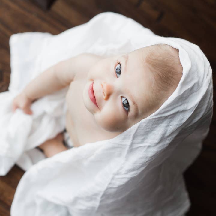 Natemia - Wholesale Swaddle - Baby - Muslin Bamboo Swaddle Blankets in White - 2 pack