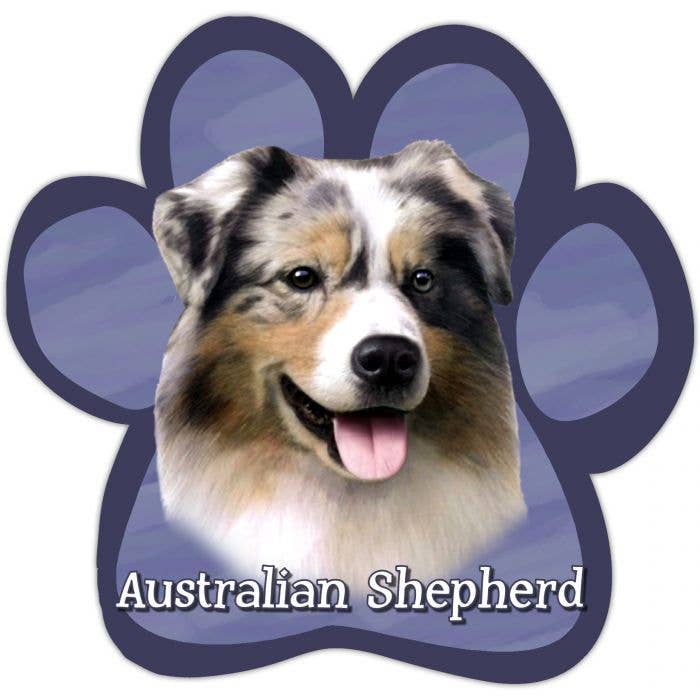 Australian Shepherd Paw Shaped Car Magnet for wholesale by E&S Pets