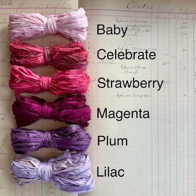 Torn Silk Sari Ribbon Bundles - 5 yards for wholesale by RiverHaus