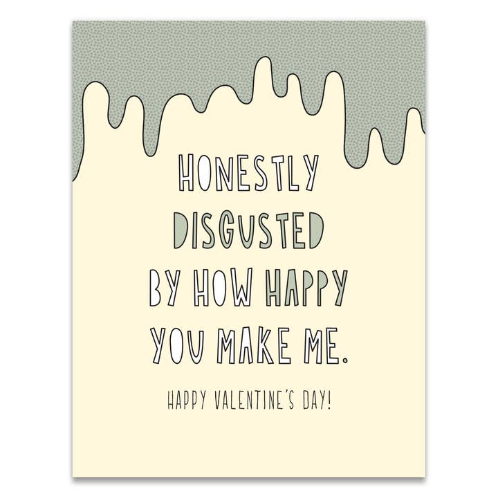 635 - San Valentino disgustato - Carta A2 per la vendita all'ingrosso da parte di Near Modern Disaster