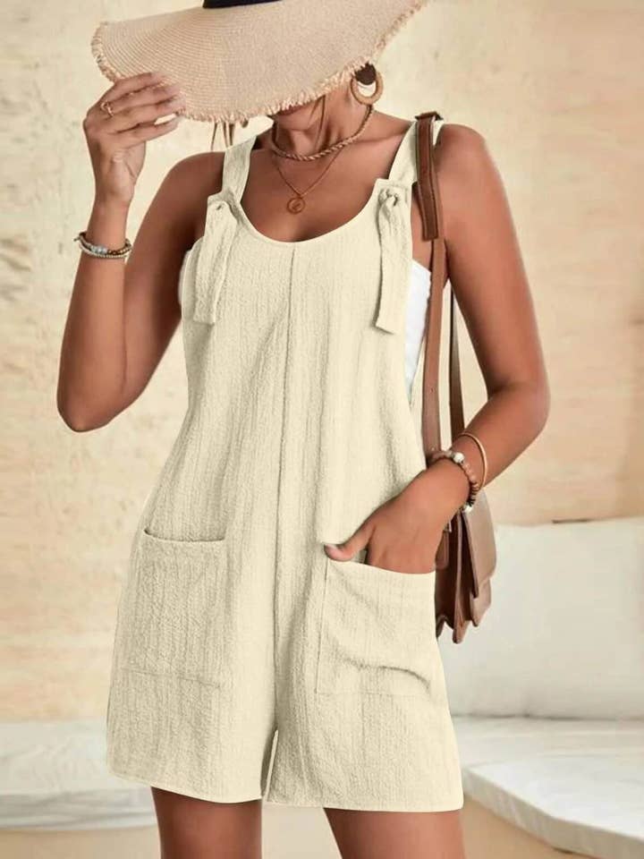 Kort jumpsuit med enfärgad ficka DPJ1702 för wholesale av Dipped Shop