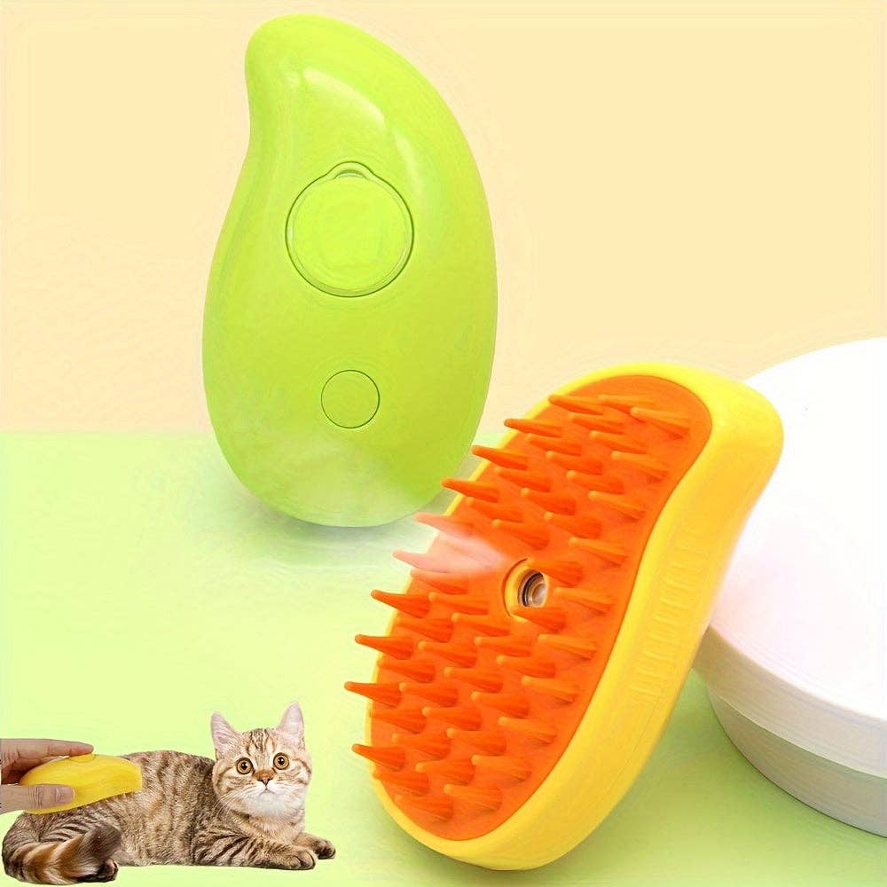 DIYSTORE – wholesale Pet brush – Cat/dog – USB Rechargeable Self-Cleaning Steam Cat Brush – Detangling & Loose Fur Removal, Silicone Massage Comb for Cats and Dogs, Low Voltage Pet Grooming Tool, Pet Grooming Brush | Vibrant Cat Brush | Gentle Massage Comb4