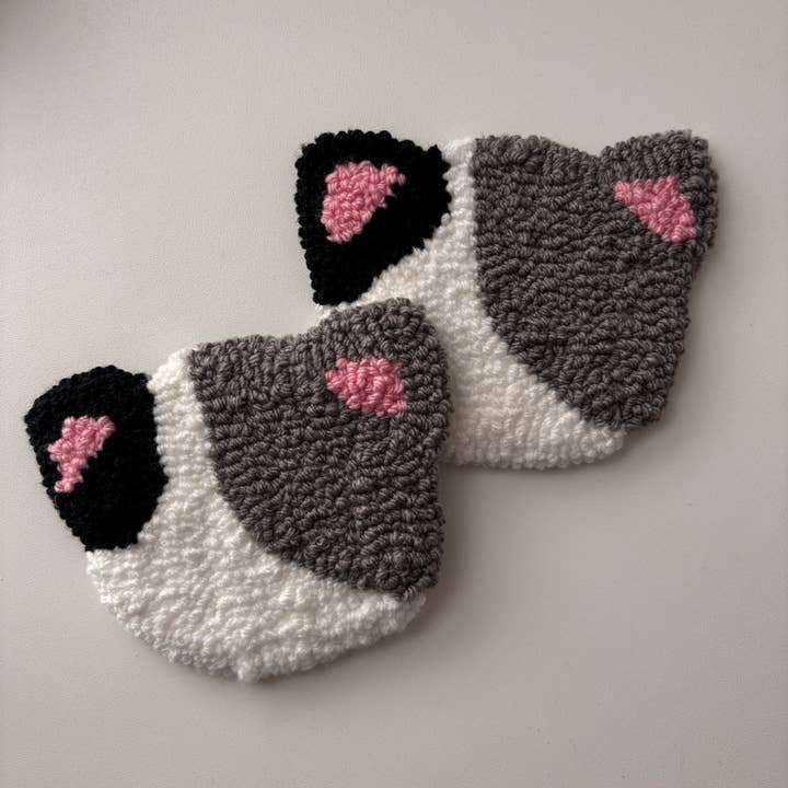 Coaster - Alt Patchwork Cat - Hand Tufted Mug Rug for wholesale by The Wolfshop