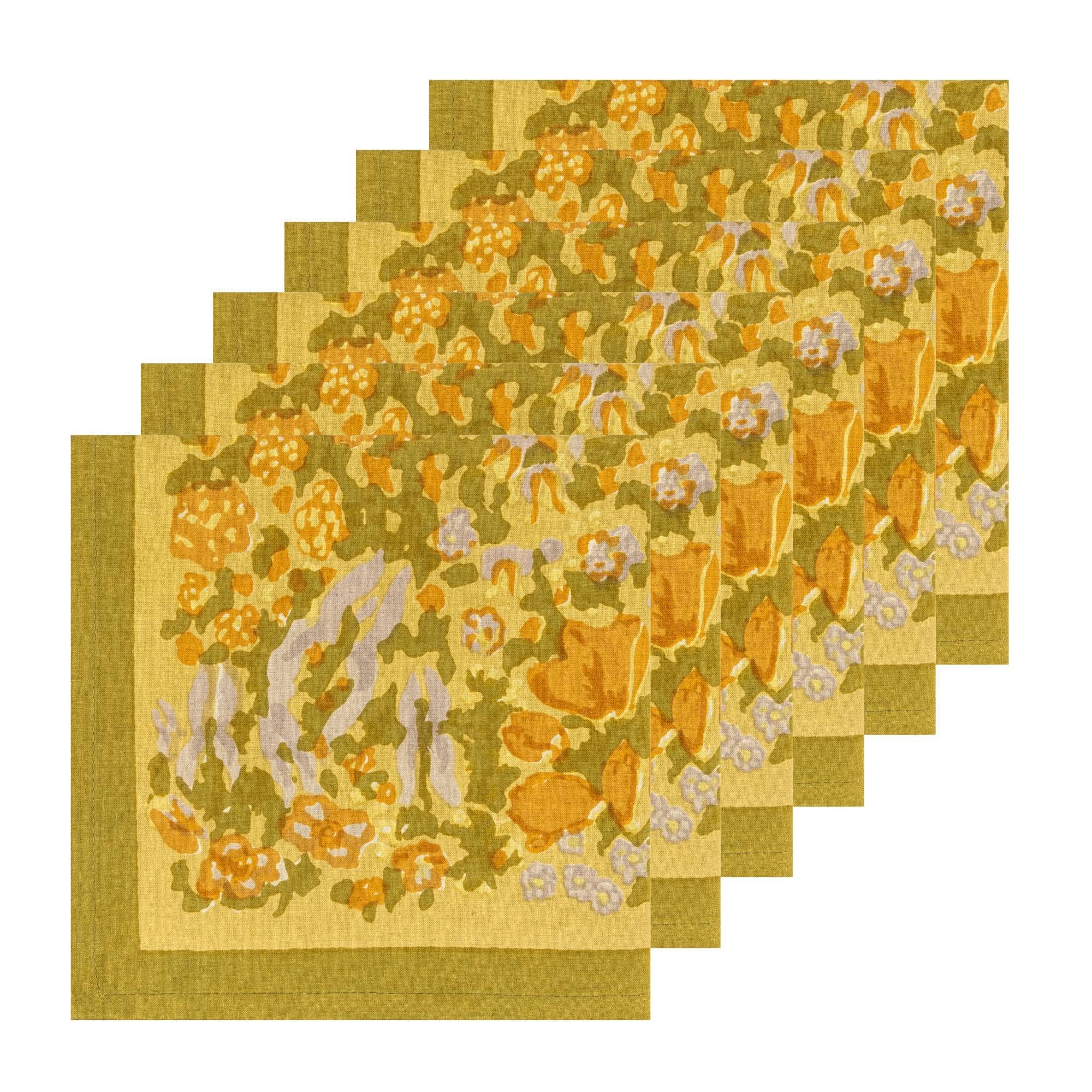 Caravan Home – wholesale Dinner & cloth napkin – Jardin Mustard & Grey | Napkins - Set of 61