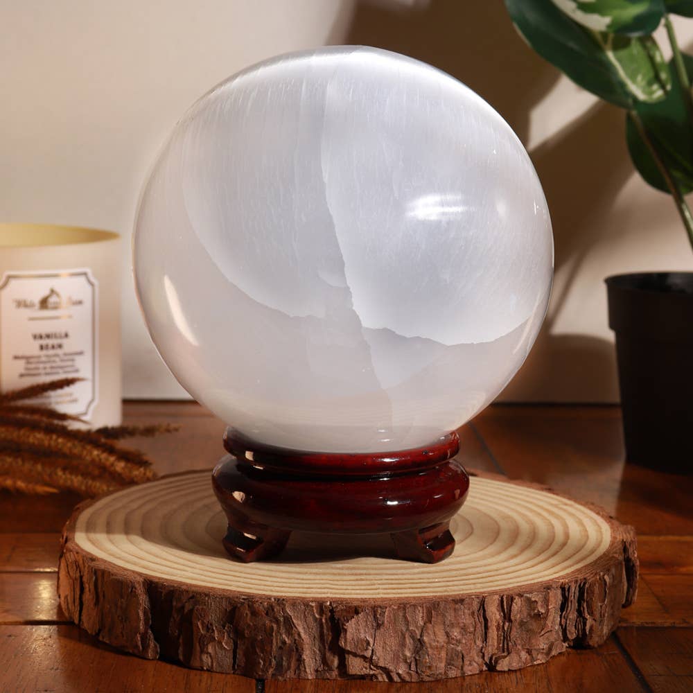 Natures Artifacts Inc - Wholesale Spiritual Stone/Crystal - Selenite Sphere XL | Crystal Sphere 4