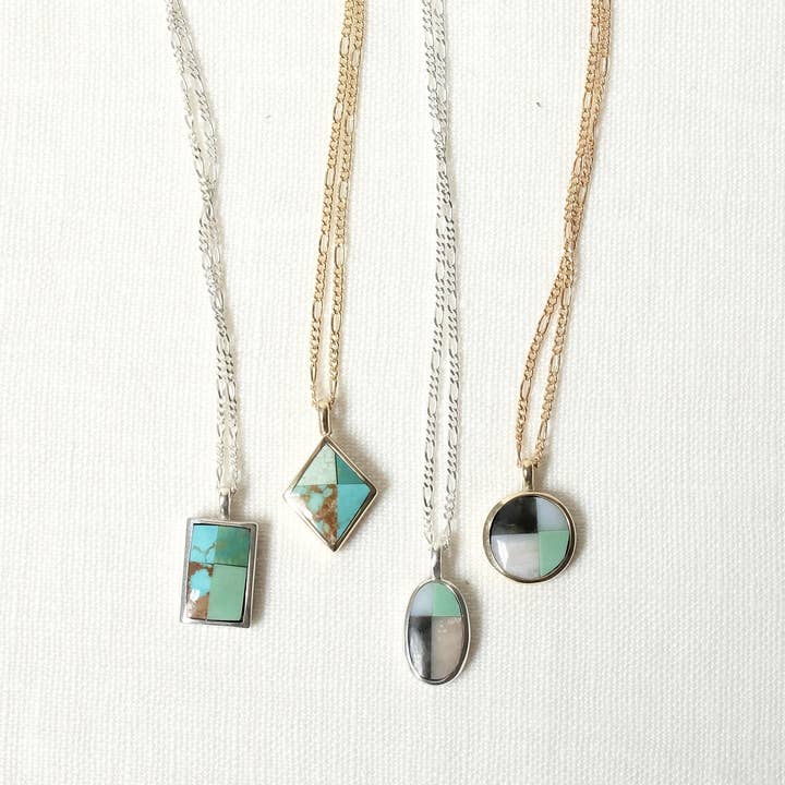 Sarah Safavi Jewelry – wholesale Pendant/charm necklace – Mosaic Token Necklace1