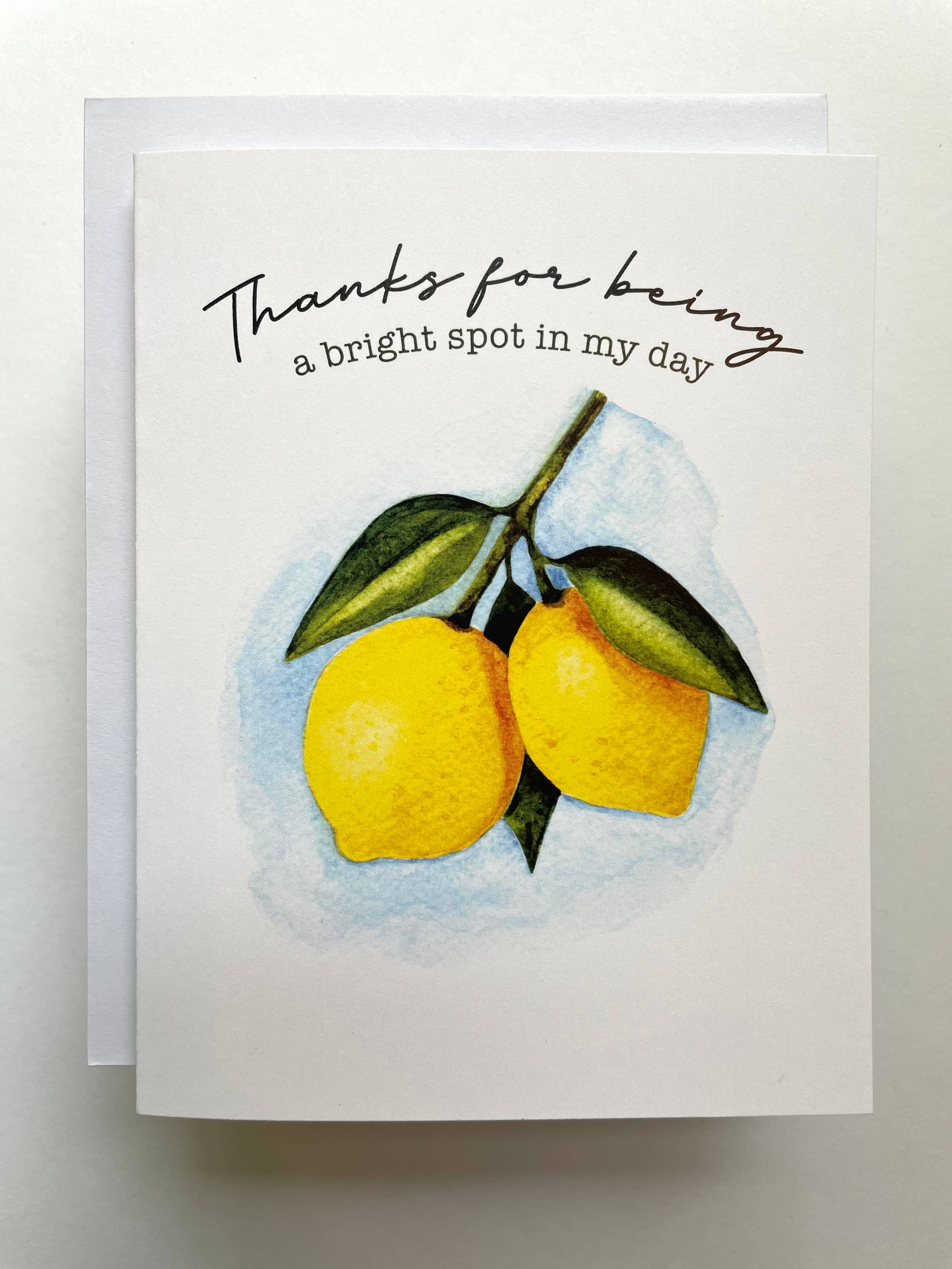 Kristin Schmidt Artist - Vendita all'ingrosso Biglietti di ringraziamento - Lemon Branch Thank You - Biglietto di auguri ad acquerello1
