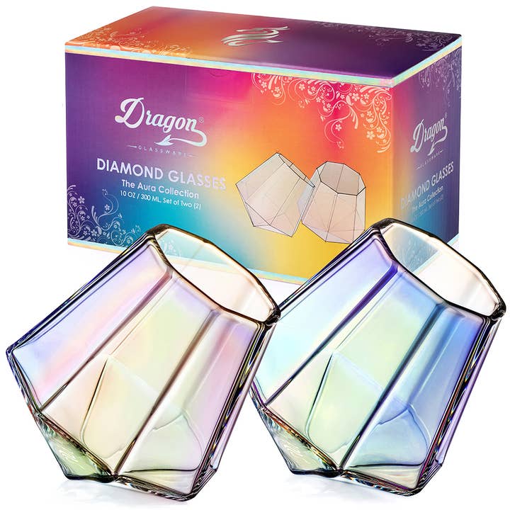 Dragon Glassware - Wholesale Cocktail/Liquor Glass - Diamond Whiskey Glasses - The Aura Collection