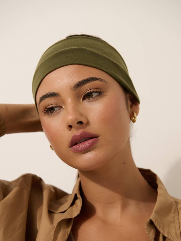 Soft Elastic Headband Set in Green&Grey for wholesale by Angels Whisper Accessories