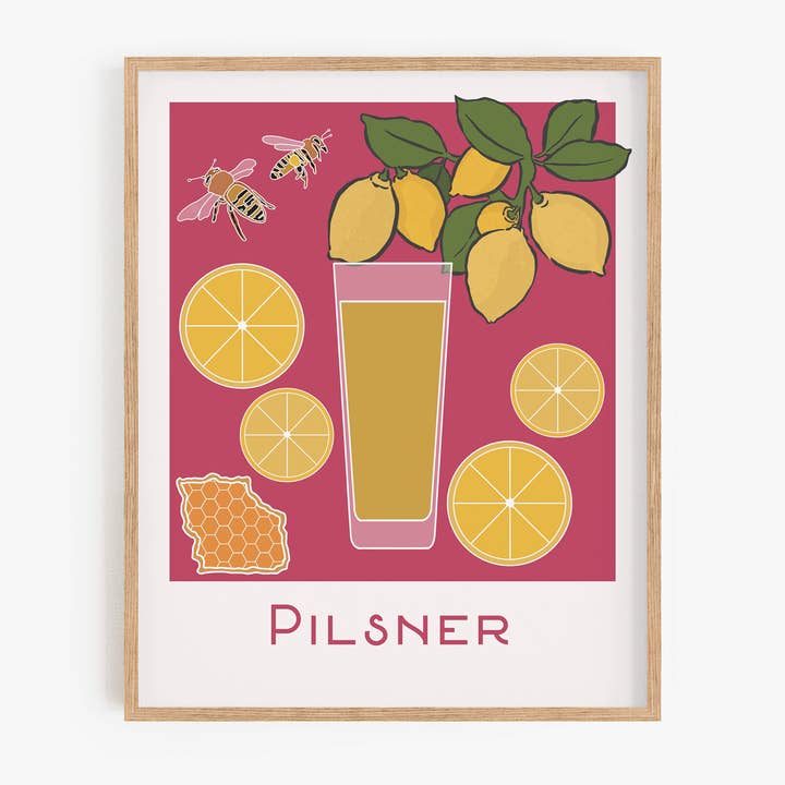 Cheers - Pilsner Art Print for wholesale by Bean Horse Car Designs