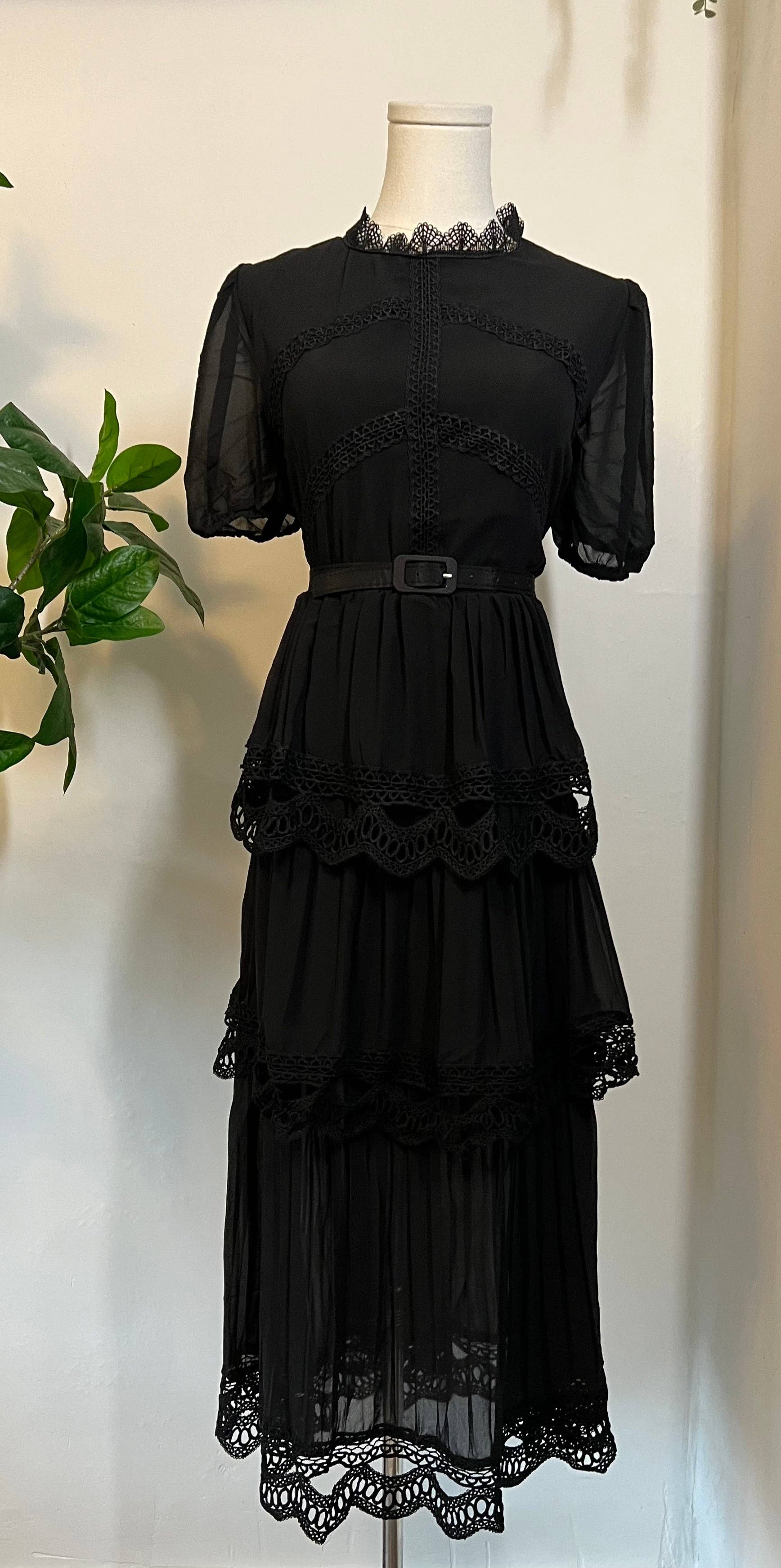 Witchwood Bags - Wholesale Dress - Women's - Annabel - Romantic Cottage Goth Tiered Dress - READY TO SHIP6