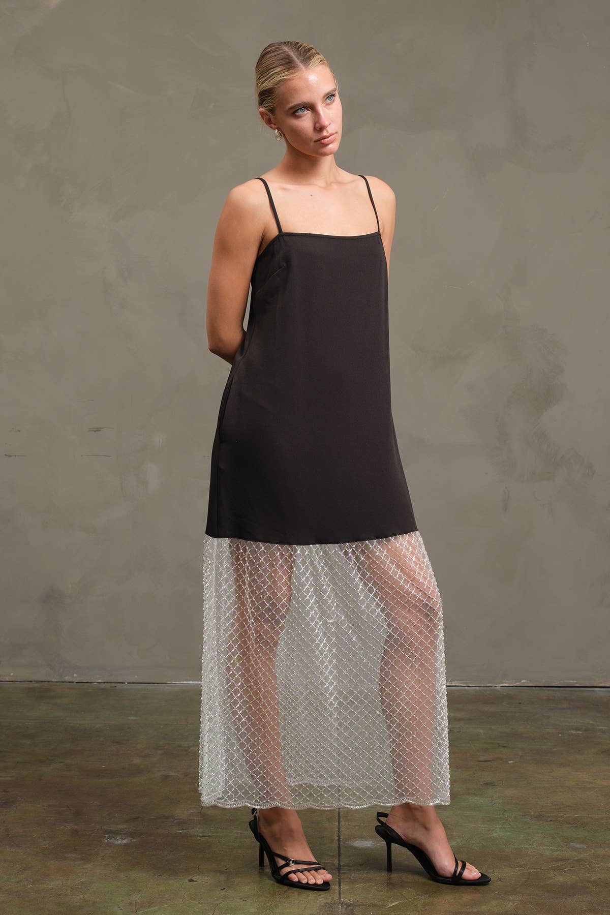 Noir Robe Cocktail à Perles - RD1188 en vente sur Faire1