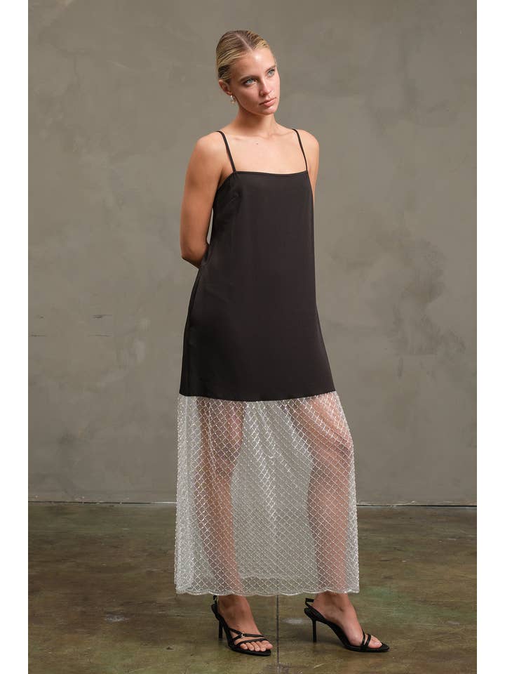 Noir Robe Cocktail à Perles - RD1188 en vente sur Faire1