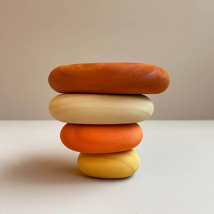 Lothi - Wholesale Stacking Game - Set of 4 wooden pebbles3