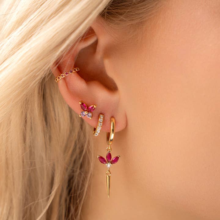 Gold Alissa pink earrings for wholesale on Faire1