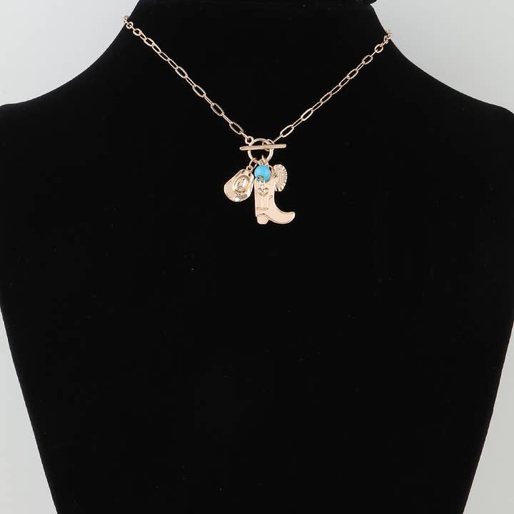 3AM BY H&D ACCESSORIES - Wholesale Pendant/Charm Necklace - Wild West Charms Toggle Necklace3