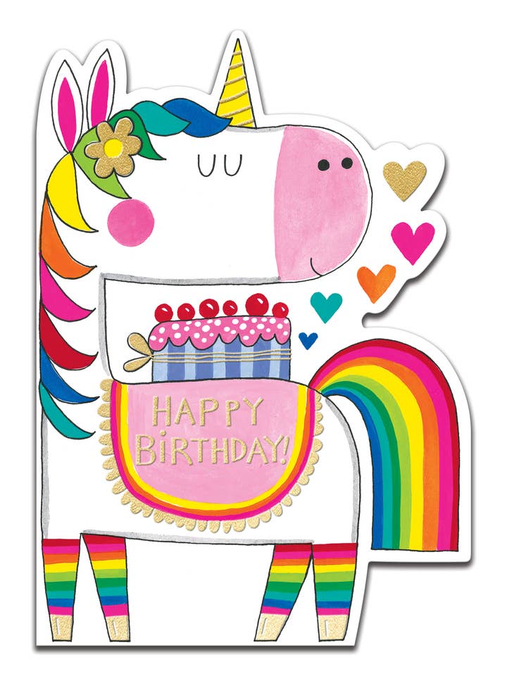 BIRTHDAY CHILDREN UNICORN GREETING CARD RACHEL ELLEN for wholesale by Notes & Queries, Inc.