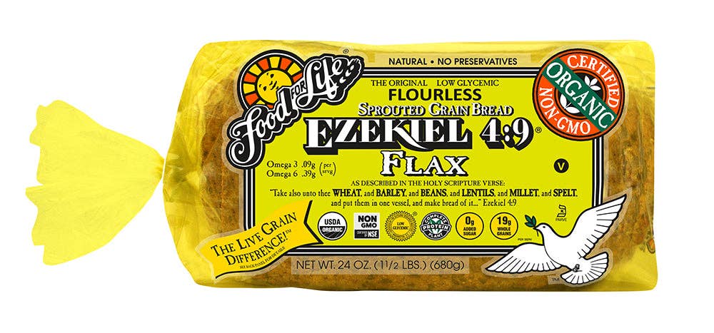 KeHE Distributors, LLC - Wholesale Protein/Superfood Powder - Food For Life Organic Ezekiel 4:9 Sprouted Whole Grain Flax Bread, 24 Oz (Pack of 6)0