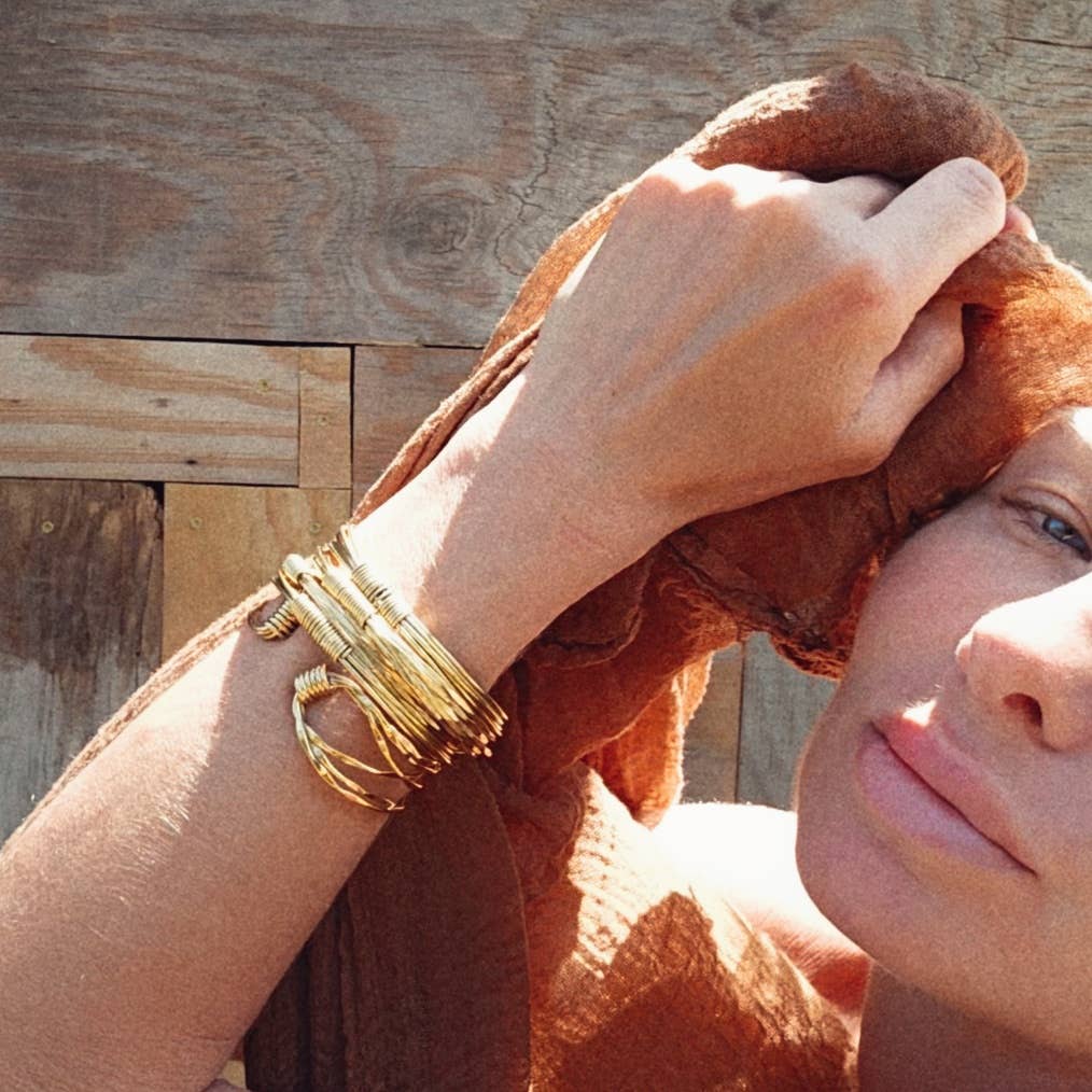 Bisjoux - Wholesale Bangle Bracelet - Brass twisted wire wrapped layered coil bangle bracelet6