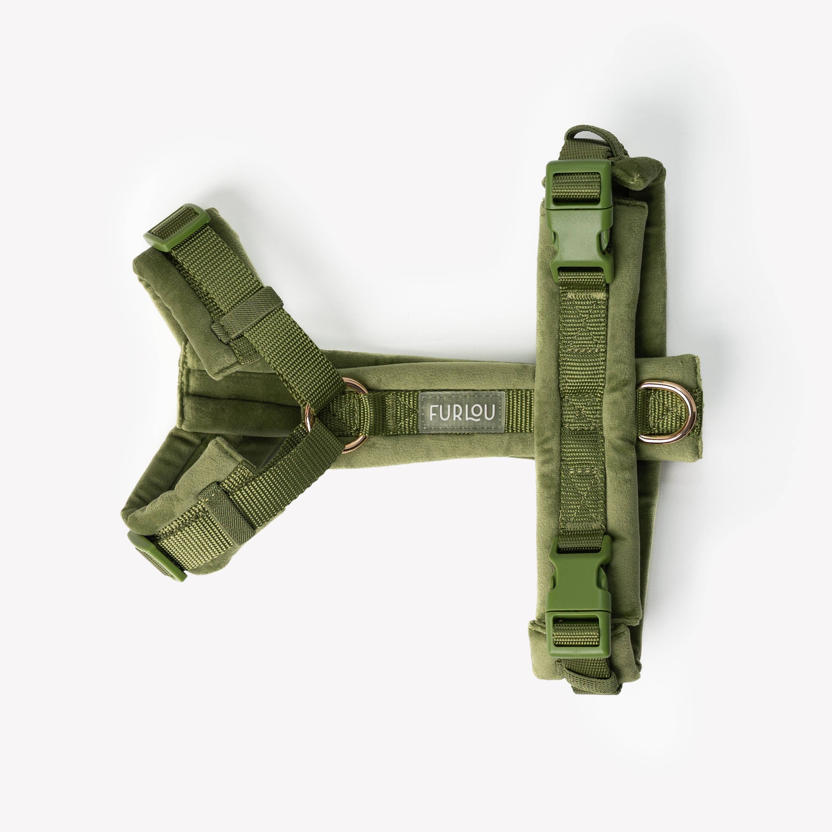 Furlou - Wholesale Pet Harness - Dog - 'Green - Velvet Dog Harness'2