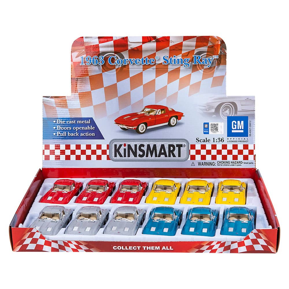 La Luna Bella - Toys – wholesale Leksaksbil/Lastbil - Barn – 5" PRESSGJUTEN 1963 CORVETTE STING RAY LLB Billeksaker2