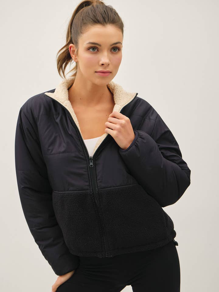 RIVERSIBLE SHERPA BLOCK PUFFER for wholesale by Be Cool