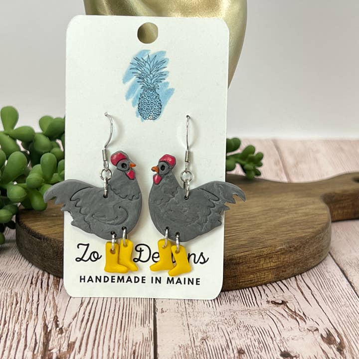 Zo Pi Designs - Vendita all'ingrosso Orecchini pendenti - Stivali di pollo3