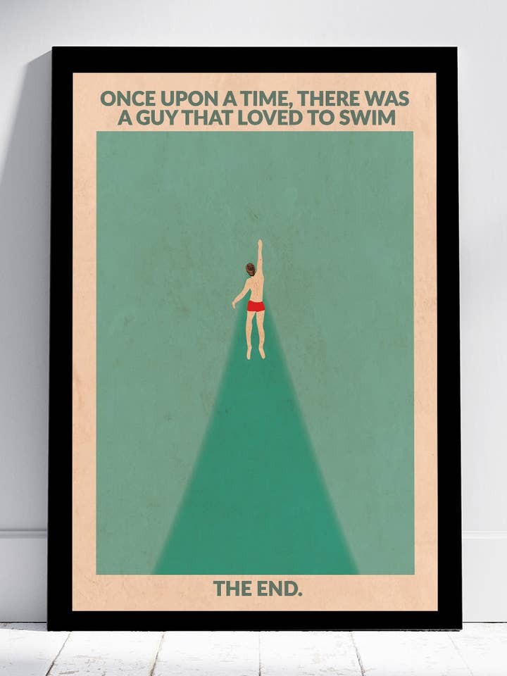 Open Water Swimmer (Male) Art Print for wholesale by WallChart.Co